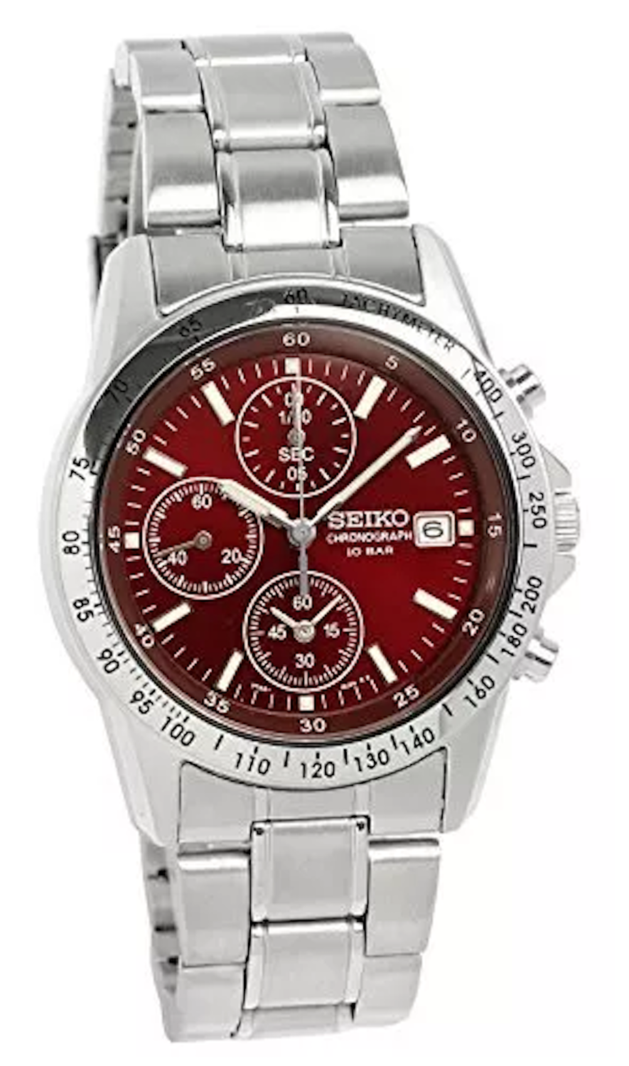men's chronograph watch Seiko Spirit SBTQ045 JDM Limited model 38.5mm 100m WR steel strap JDM (Japanese domestic market)