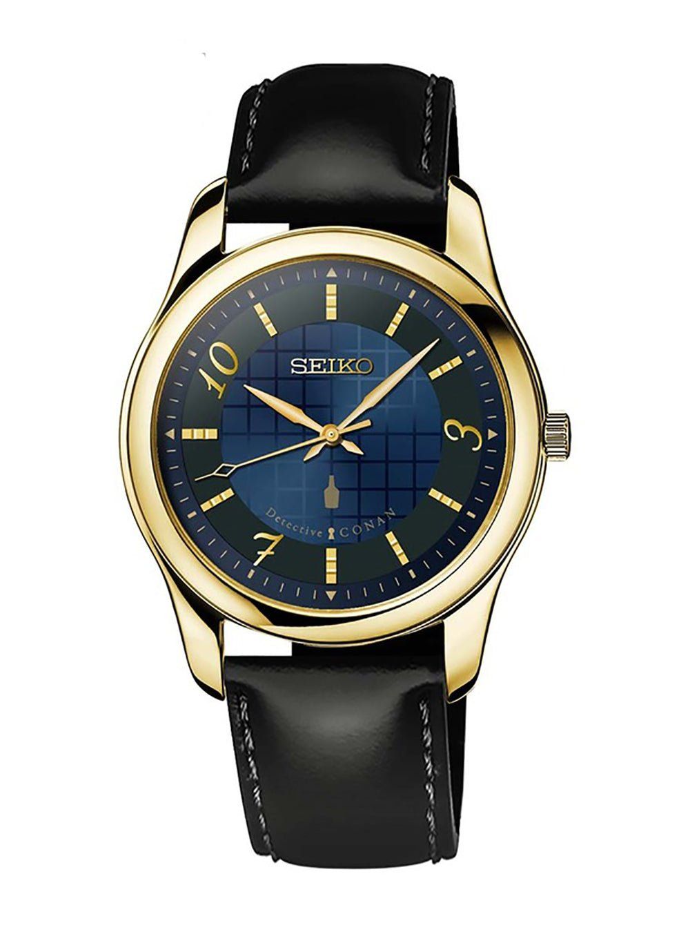 unisex watch Seiko DETECTIVE CONAN Bourbon × SEIKO COLLABORATION WATCH MADE IN JAPAN LIMITED EDITION 35mm leather strap Made in Japan JDM (Japan domestic market)