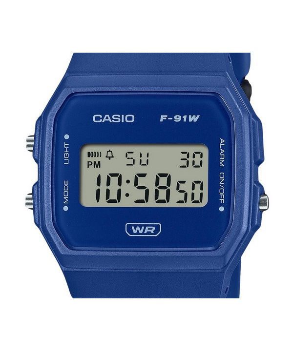 Reloj Casio analogico f-91wb-2a1 correa de resina - alarma