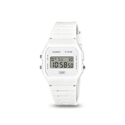 Reloj Casio analogico f-91wb-7a correa de resina - alarma