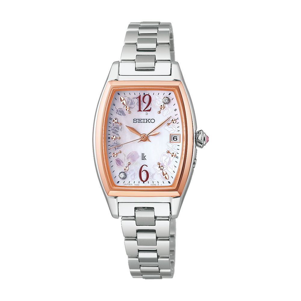 Seiko Lukia Grow FEILER SSQW090 JDM 24.6mm Mother-of-Pearl Collaboration Limited Edition 100m WR anti-reflective sapphire crystal radio-controlled Titanium women&#39;s solar watch