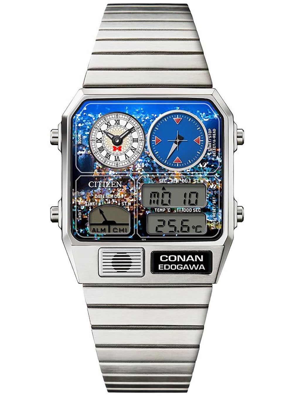 Citizen Detective Conan x Citizen Ana-Digi Temp CONAN EDOGAWA Model Limited 35x31mm Quartz unisex watch Alarm Dual Time thermometer Japan Domestic Market