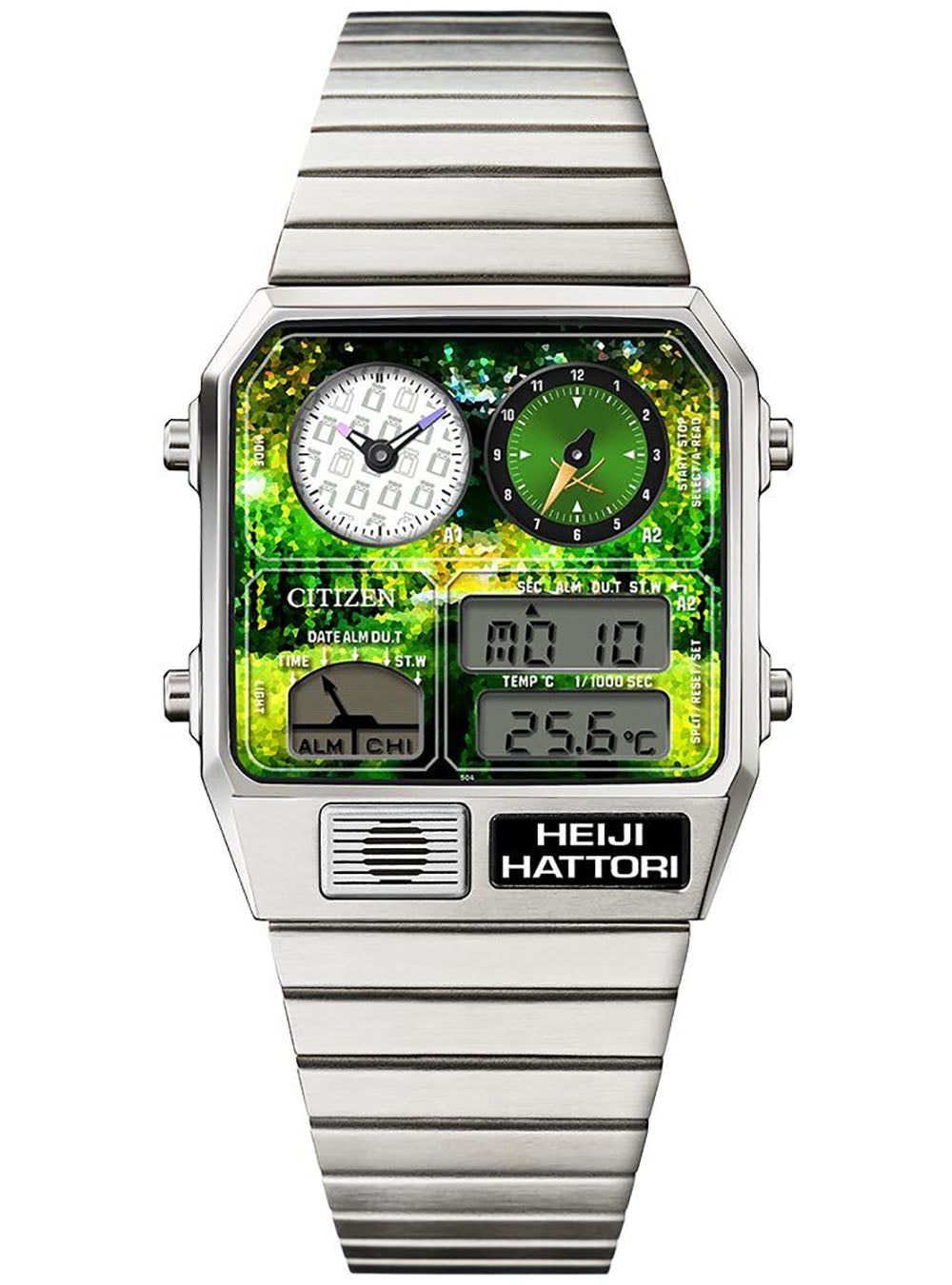Citizen Detective Conan x Citizen Ana-Digi Temp HEIJI HATTORI  Model Limited 35x31mm Quartz unisex watch Alarm Dual Time thermometer Japan Domestic Market