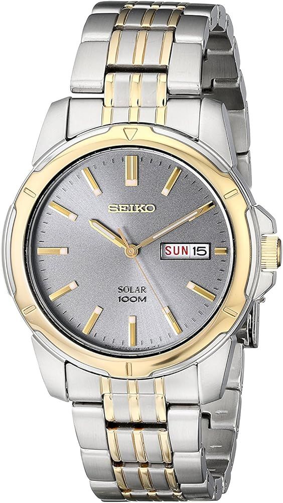 classic men&#39;s watch Seiko Essentials SUR356 39.6mm 100m WR steel strap two-tone