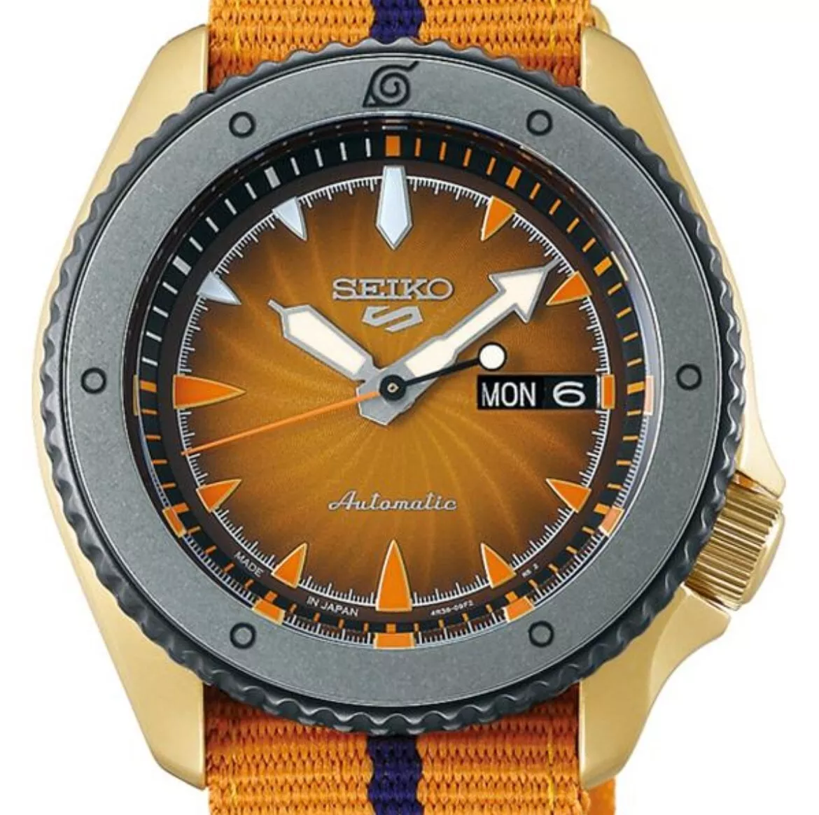Seiko 5 Sports NARUTO &amp; BORUTO SBSA092 Naruto Limited Edition Uzumaki Naruto 42.5mm 100m WR automatic men&#39;s watch made in Japan fabric strap JDM (Japan domestic market)