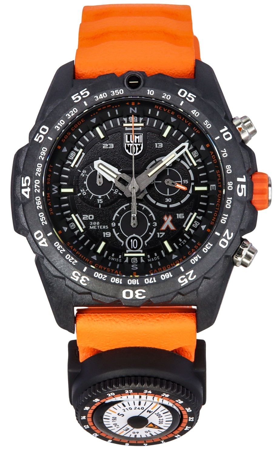 Luminox Master Bear Grylls Survival XB.3749 45MM 300M WR Black Dial Rubber Men&#39;s Watch Sapphire with anti-reflection coating Crystal quartz sports men&#39;s watch SWISS MADE