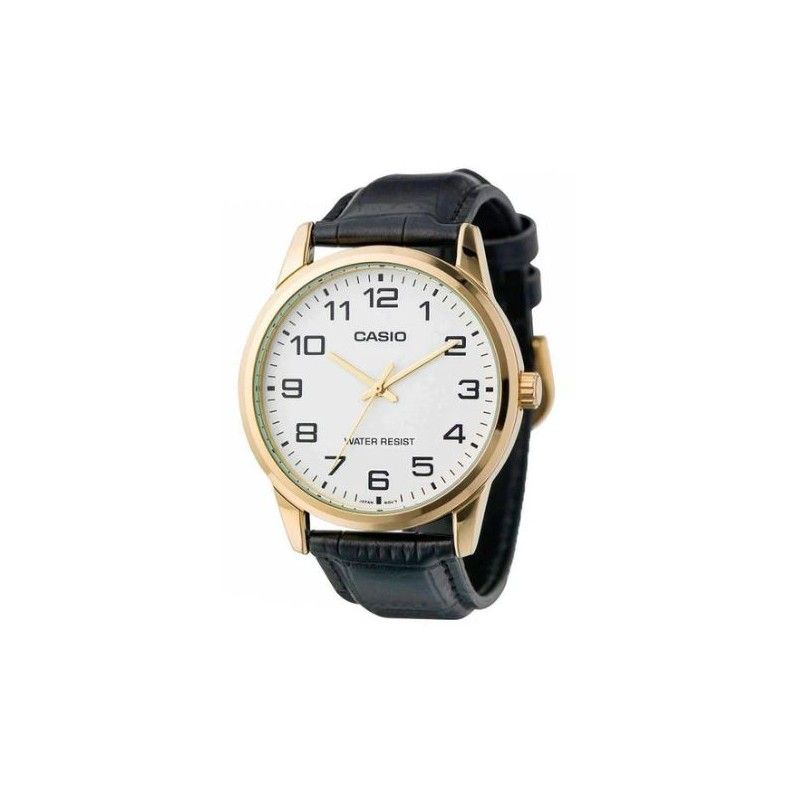 Casio analog watch MTP-V001GL-7B leather strap 45 × 38 × 8 mm