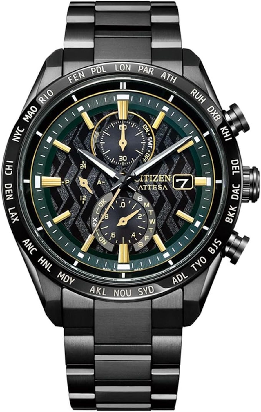 Citizen ATTESA ACT Line AT8288-60E JDM KOSHIEN STADIUM Limited 400 pcs 100th anniversary 100m WR anti-reflective sapphire crystal Direct Flight Made in Japan JDM (Japanese domestic market) titanium case and strap