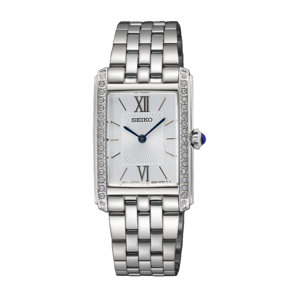 women&#39;s watch Seiko Classic Crystals SWR091P1 22.7mm 30m WR steel strap
