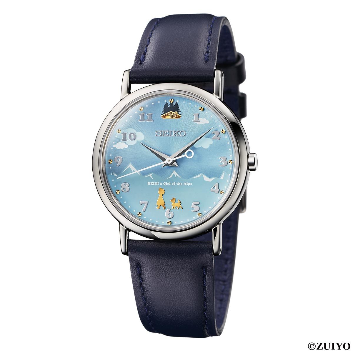 unisex watch SEIKO x HEIDI A GIRL OF THE ALPS 50TH ANNIVERSARY WATCH LIMITED EDITION MADE IN JAPAN + MUSIC BOX 37.5mmx32.1mmx7.3mm quartz 50m WR leather band
