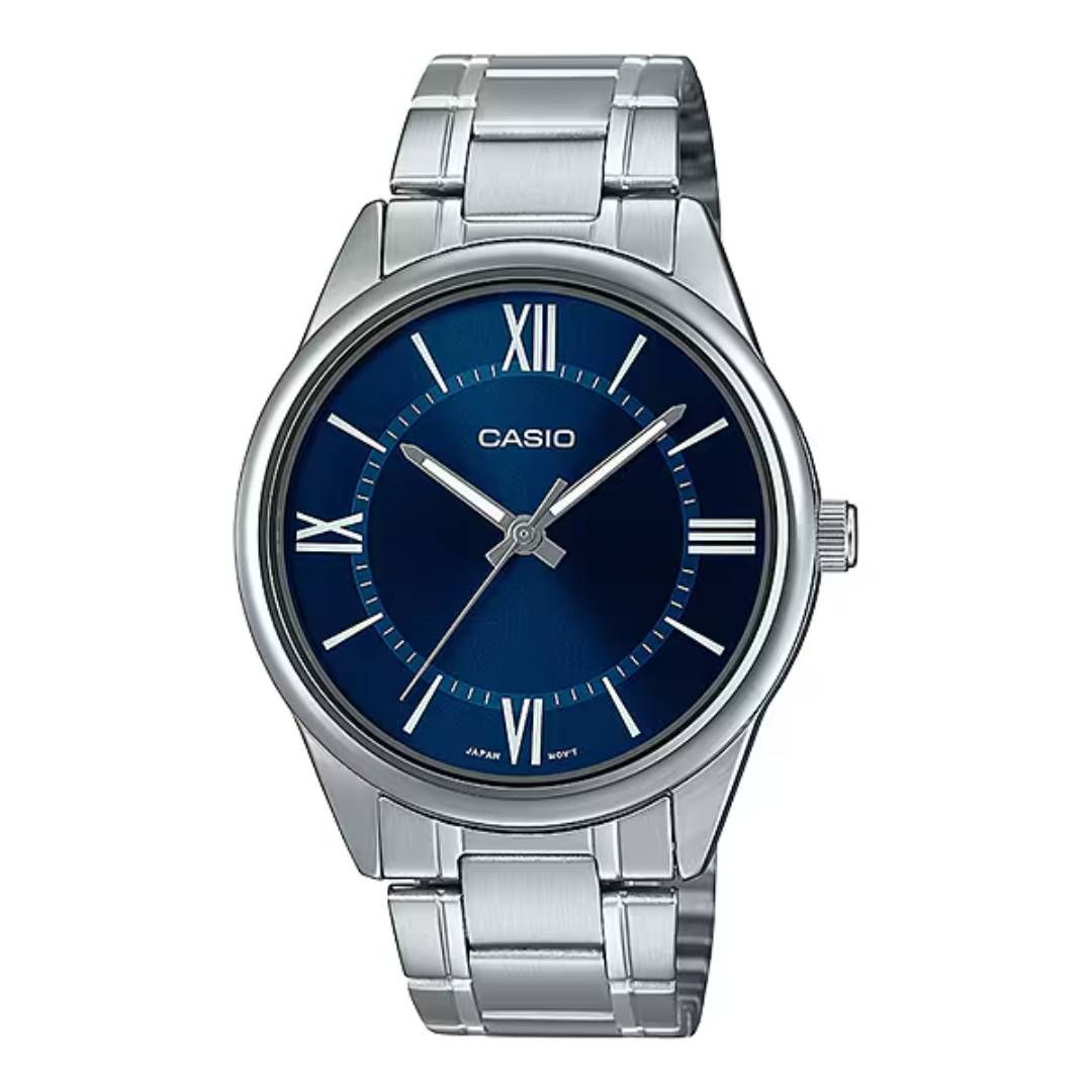 Casio MTP-V005D-2B5 analog watch stainless steel strap 47×40×8.1 mm