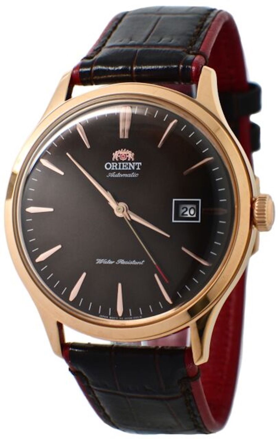 Orient Bambino TAC08001T 42MM 30m WR automatic watch for men, leather strap
