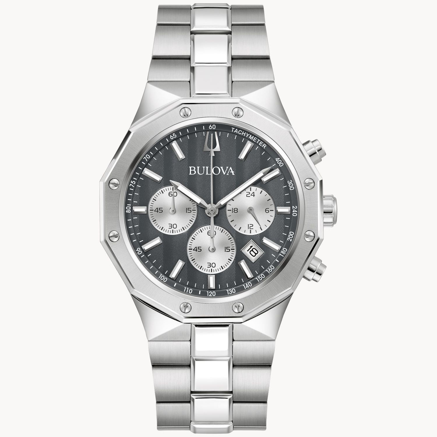 watch men&#39;s Bulova Prestige Classic Chronograph 96B459 40mm sapphire crystal steel strap 100m WR