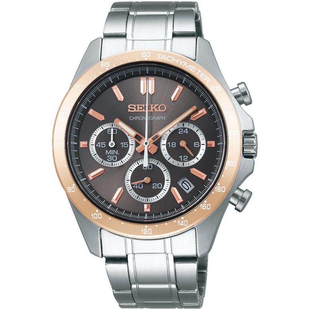 Seiko Spirit SBTR026 JDM 39.8mm 100m WR chronograph watch for men steel bracelet