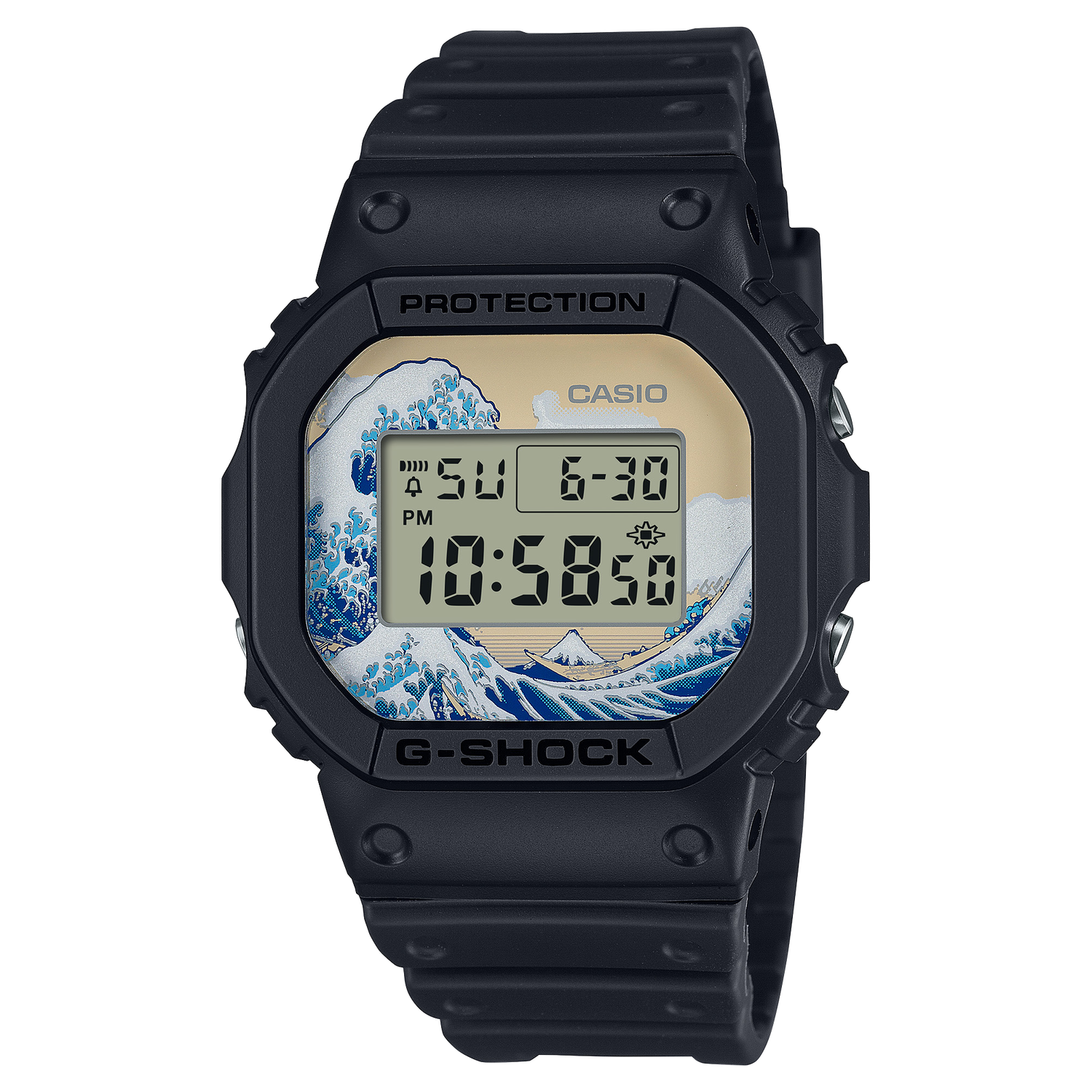 Casio G-SHOCK DW-5600KHK24-1JR JDM Hokusai Katsushika Kanagawa Offshore Naniwa 42.8mm 200m WR silicone strap Made in Japan JDM (Japanese domestic market)