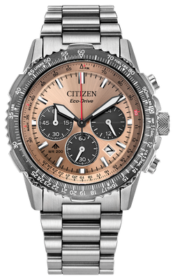 Citizen Promaster Air Navihawk Chronograph CA4664-60X 40mm sapphire crystal 200m WR steel strap Eco-Drive movement (solar or light powered)