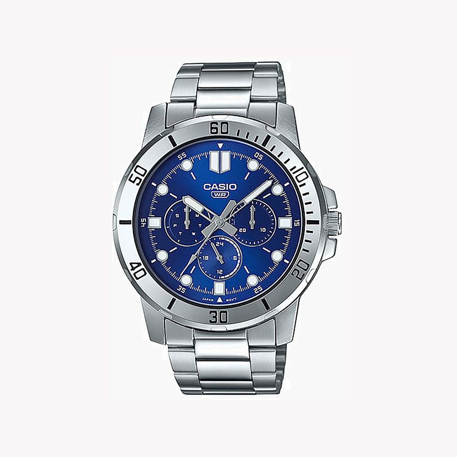 Reloj cronógrafo analógico hombre Casio MTP-VD300D-2E 45mm correa de acero