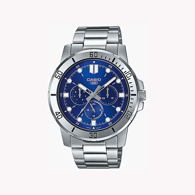Reloj cronógrafo analógico hombre Casio MTP-VD300D-2E 45mm correa de acero