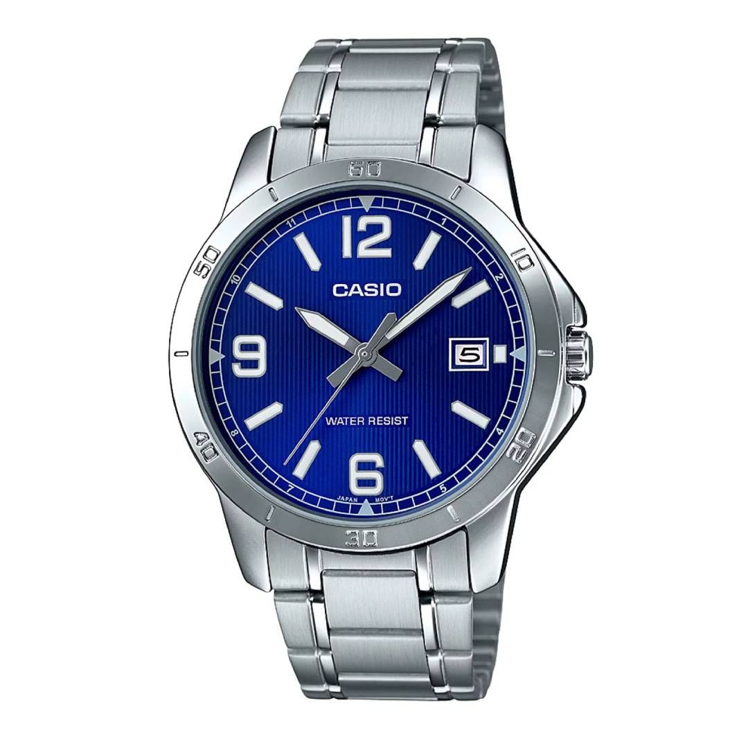 Reloj Casio de cuarzo analógico MTP-V004D-2B correa de acero inoxidable