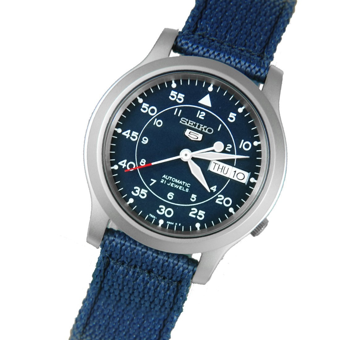 Reloj Seiko 5 Military SNK807K2 AUTOMATICO dial azul 37mm con correa de  nylon