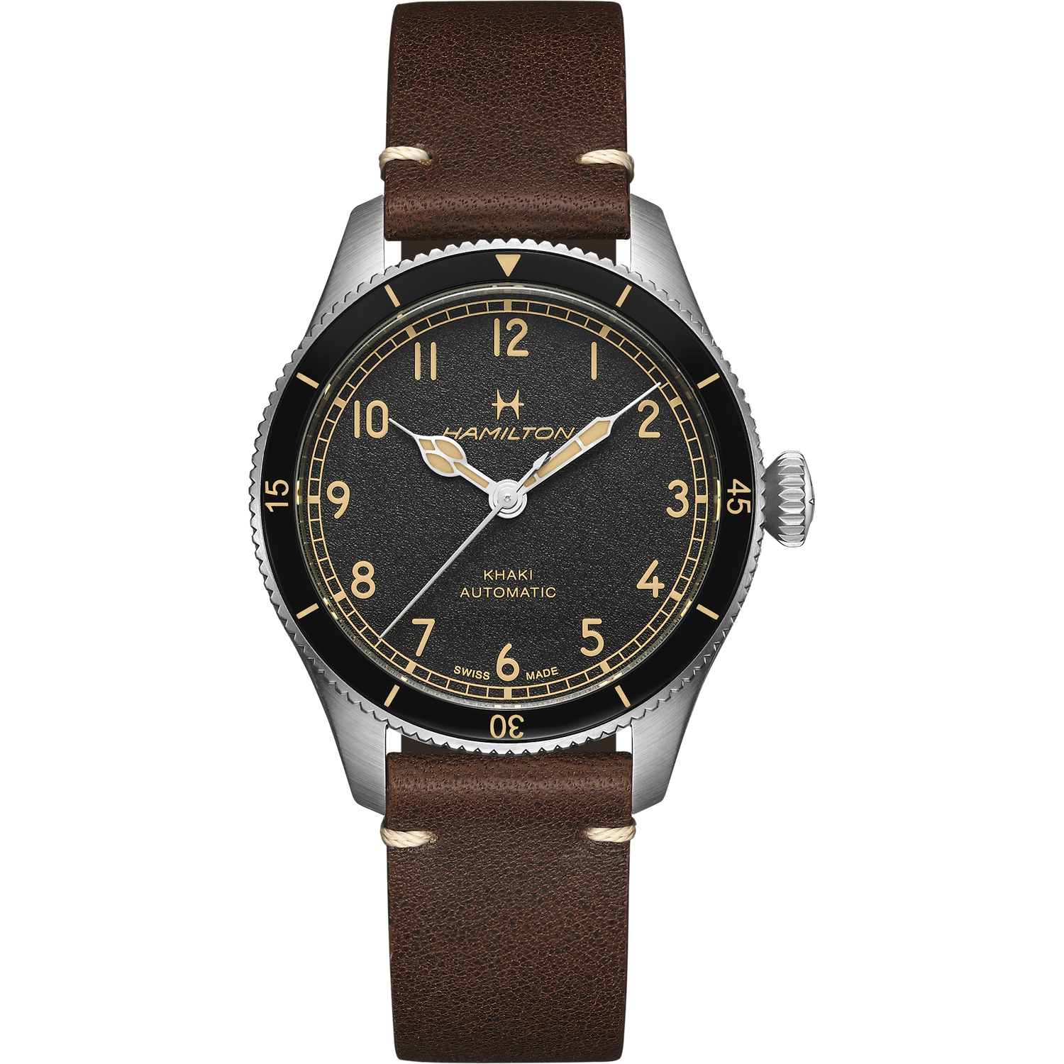 men&#39;s automatic watch Hamilton Khaki Aviation Pilot Pioneer H76205530  Automatic | 38mm | sapphire crystal 80h power reserve 100m WR leather strap