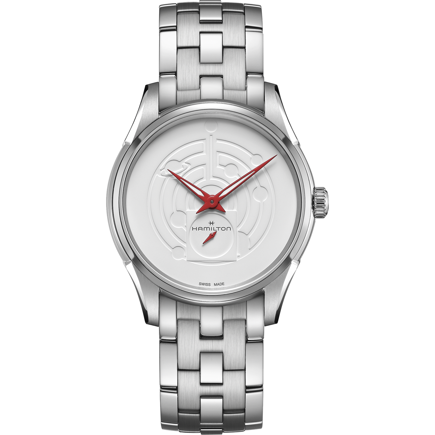 watch man Hamilton Jazzmaster Thinline Special Edition White Dial Unisex Watch H38421110 40 mm sapphire crystal 50m WR steel strap