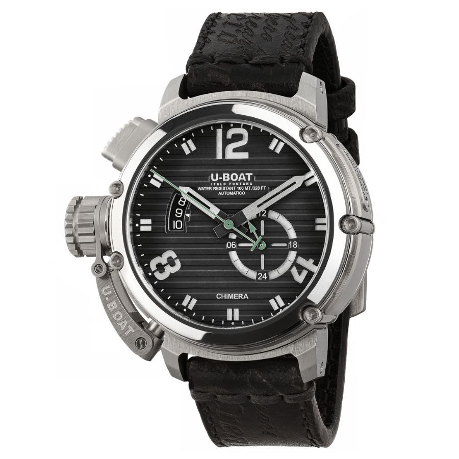 U-Boat 9605 Men&#39;s Chimera 46mm SS Black Automatic Watch 10ATM