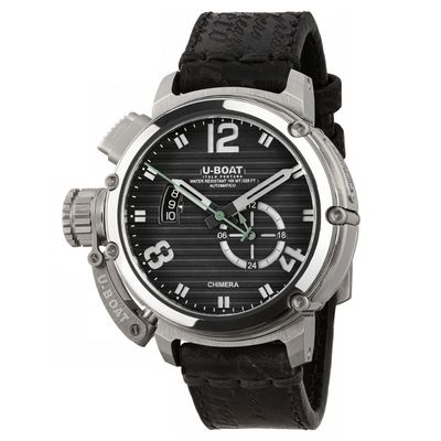 U-Boat 9605 Men&#39;s Chimera 46mm SS Black Automatic Watch 10ATM