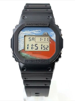 Casio G-SHOCK DW-5600KHG24-1JR JDM Hokusai Katsushika Mount Fuji 42.8mm 200m WR silicone strap Made in Japan JDM (Japanese domestic market)