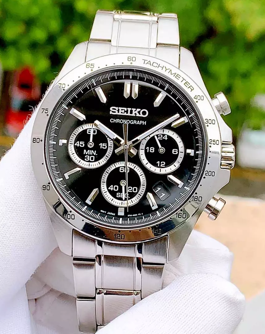 Seiko Spirit SBTR013 JDM Sports Chronograph 42.2mm 100m WR men&#39;s chronograph watch, steel strap JDM (Japanese domestic market)