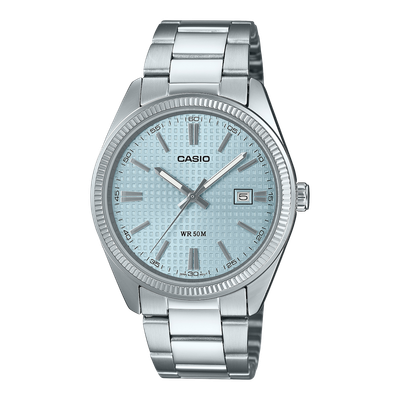 Casio MTP-1302PEC-2A classic unisex watch 44.2 × 38.5 × 9.2 mm 50m WR steel strap