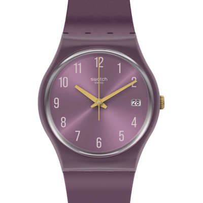 unisex Swatch GV403 PEARLYPURPLE 34mm 30m WR