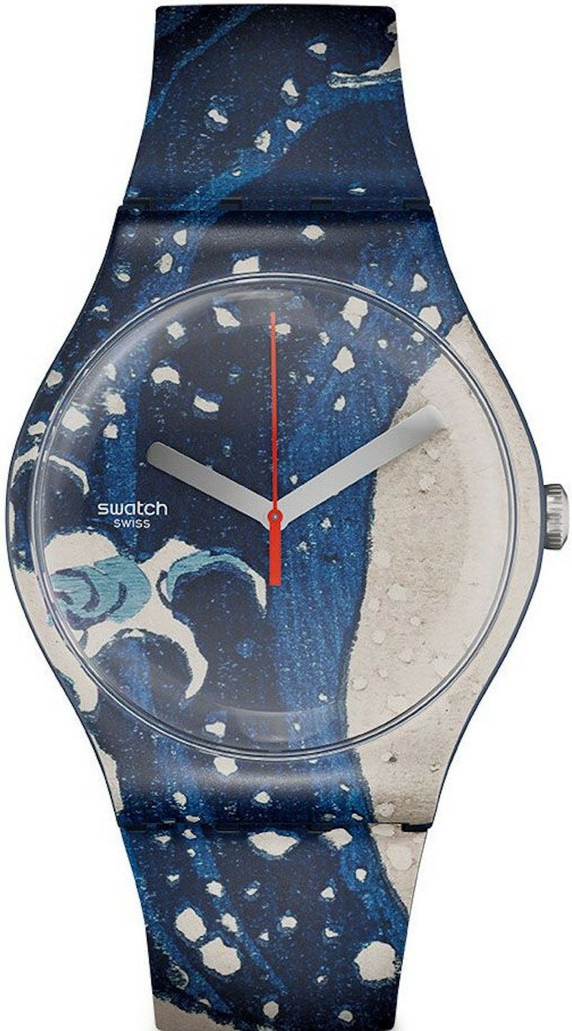 unisex Swatch SUOZ351 THE GREAT WAVE BY HOKUSAI &amp; ASTROLABE 41mm 30m WR
