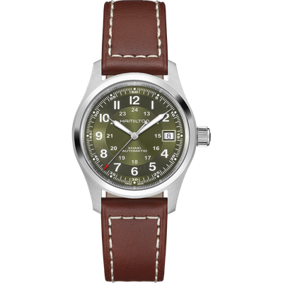 Hamilton H70455560 Khaki Field Auto 38mm Automatic men&#39;s automatic watch | 38mm | sapphire crystal 80h power reserve leather strap