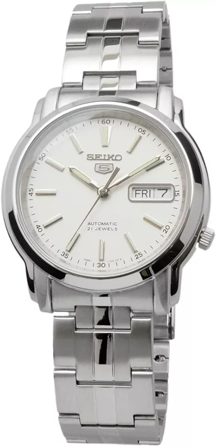Seiko 5 SNKL75K1 38mm 7S26 30m WR unisex automatic watch with steel strap
