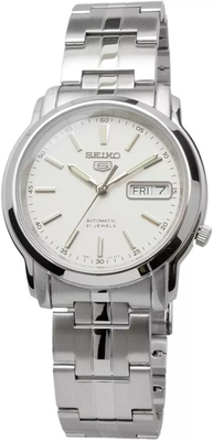 Seiko 5 SNKL75K1 38mm 7S26 30m WR unisex automatic watch with steel strap