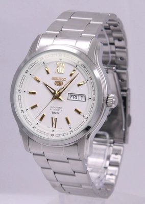 Seiko 5 SNKP15K1 automatic watch for men, 42.3 mm, 50 m WR, 7S26, steel strap