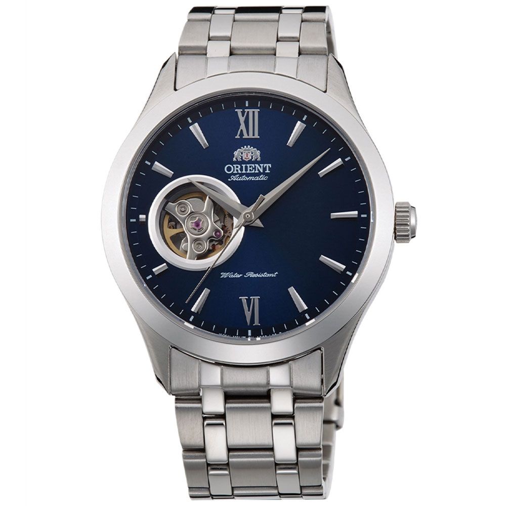 Orient Open Heart Contemporary automatic watch for men TAG03001D 38.5 mm 50 m WR steel strap (manual winding possible) sapphire crystal