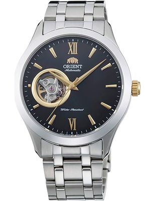 Orient Open Heart Contemporary automatic watch for men TAG03002B 38.5 mm 50 m WR steel strap (manual winding possible) sapphire crystal