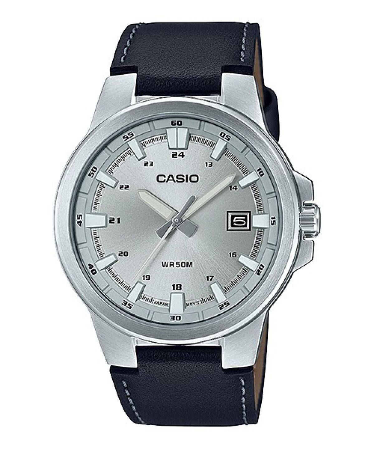 Casio MTP-E173L-7AV analog man&#39;s watch with leather band