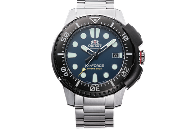 Orient M-Force RA-AC0L07L 45mm 200m WR automatic diving watch for men with sapphire crystal and steel strap