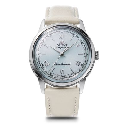 Orient Bambino Solar Pale Green Men&#39;s Solar Watch RA-WK0002E 38.4 mm 30 m WR leather strap (powered by solar energy or light)