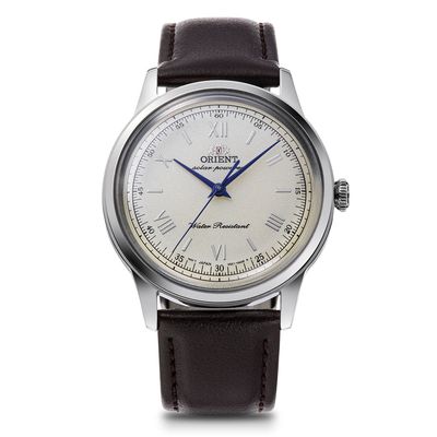 Orient Bambino Solar Champagne Men&#39;s Solar Watch RA-WK0003G 38.4 mm 30 m WR leather strap (powered by solar energy or light)
