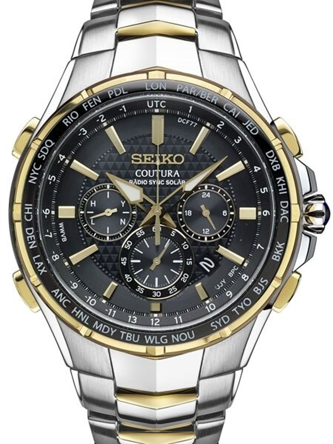 Seiko Coutura men&#39;s solar radio-controlled watch SSG010 45.3 mm 100 m WR sapphire crystal steel strap