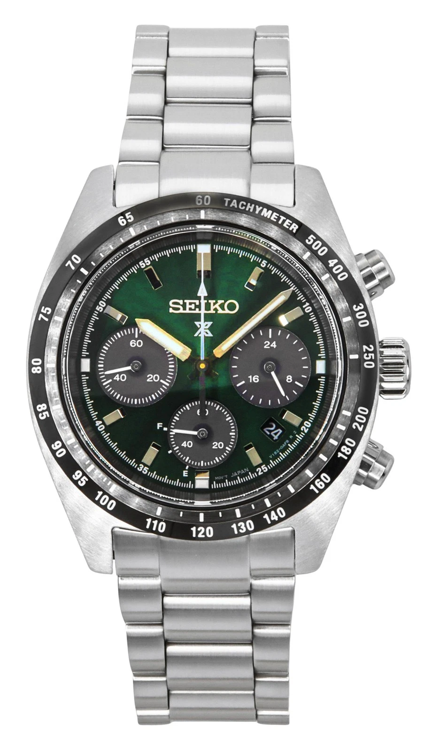 Seiko Prospex Speedtimer SSC933 Men&#39;s Solar Watch 39mm 100m WR Steel Strap sapphire crystal