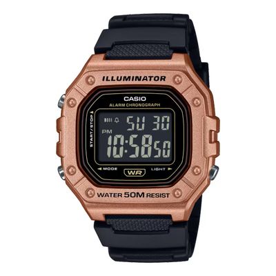 Casio W-218HM-5BV | Reloj Digital Retro con Resistencia al Agua y Diseño Marrón Metálico