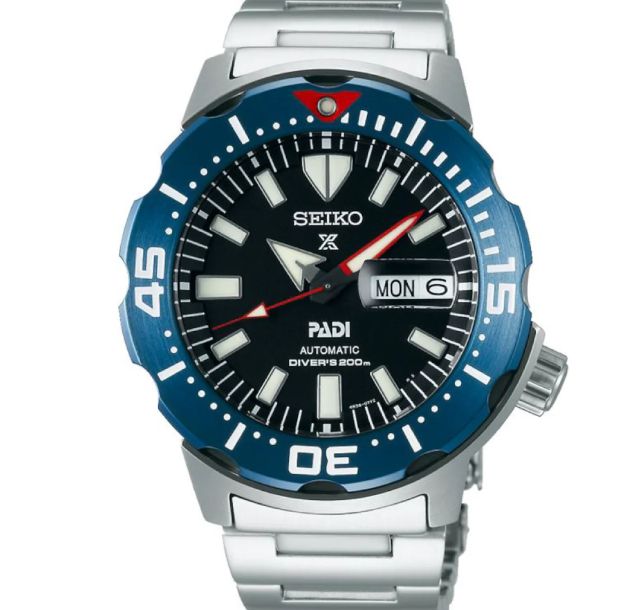 Seiko Prospex Padi SRPE27J1 Made in Japan automatic men&#39;s divers watch blue dial 42.4mm 200m Water Resist stainless steel bracelet Hardlex magnifying Crystal