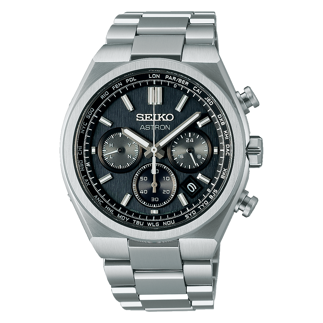 Men’s Solar Watch Seiko Astron Nexter SBXY097 JDM 41.3mm – Sapphire, 100 m, Chronograph, Perpetual Calendar, Titanium Strap Japan Made Japan Domestic Market