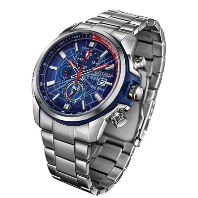 Men’s solar watch Citizen Marvel Spider-Man CA0429-53W 44mm – 100 m, chronograph, steel bracelet