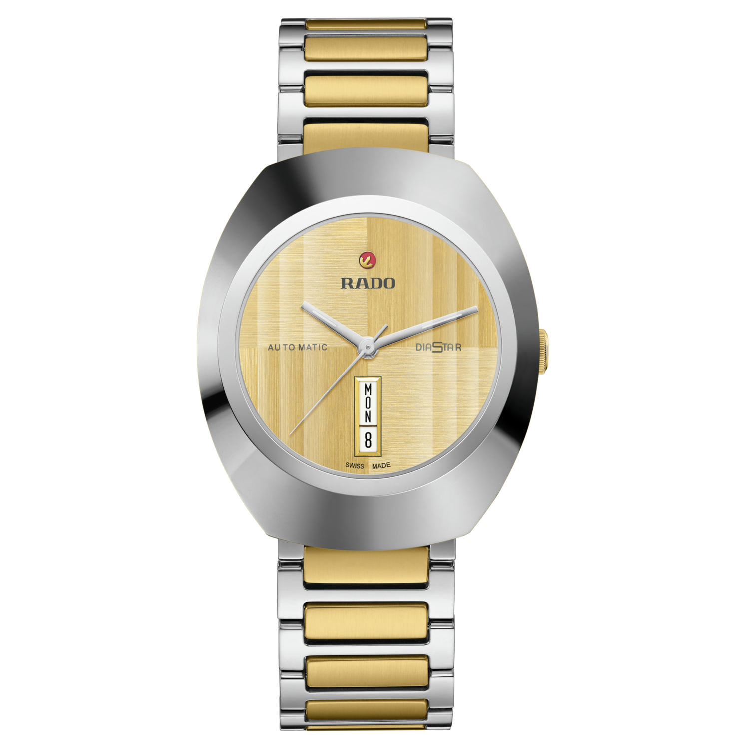 Men’s automatic Rado DiaStar Original R12160253 38 mm – Sapphire, 100 m, 80 h power reserve, steel &amp; yellow PVD bracelet